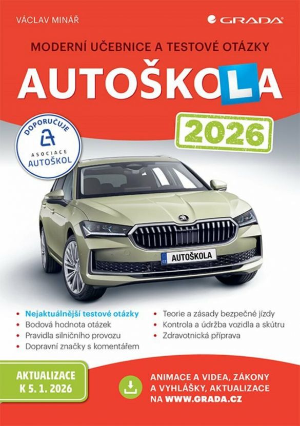 Kniha Autoškola 2026 - Moderní učebnice a testové otázky od Václav Minář